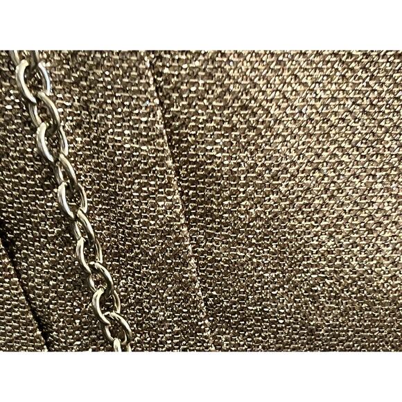 Jessica McClintock Glitter & Shine Evening Clutch Handbag Gold Satin Lining - Picture 6 of 12